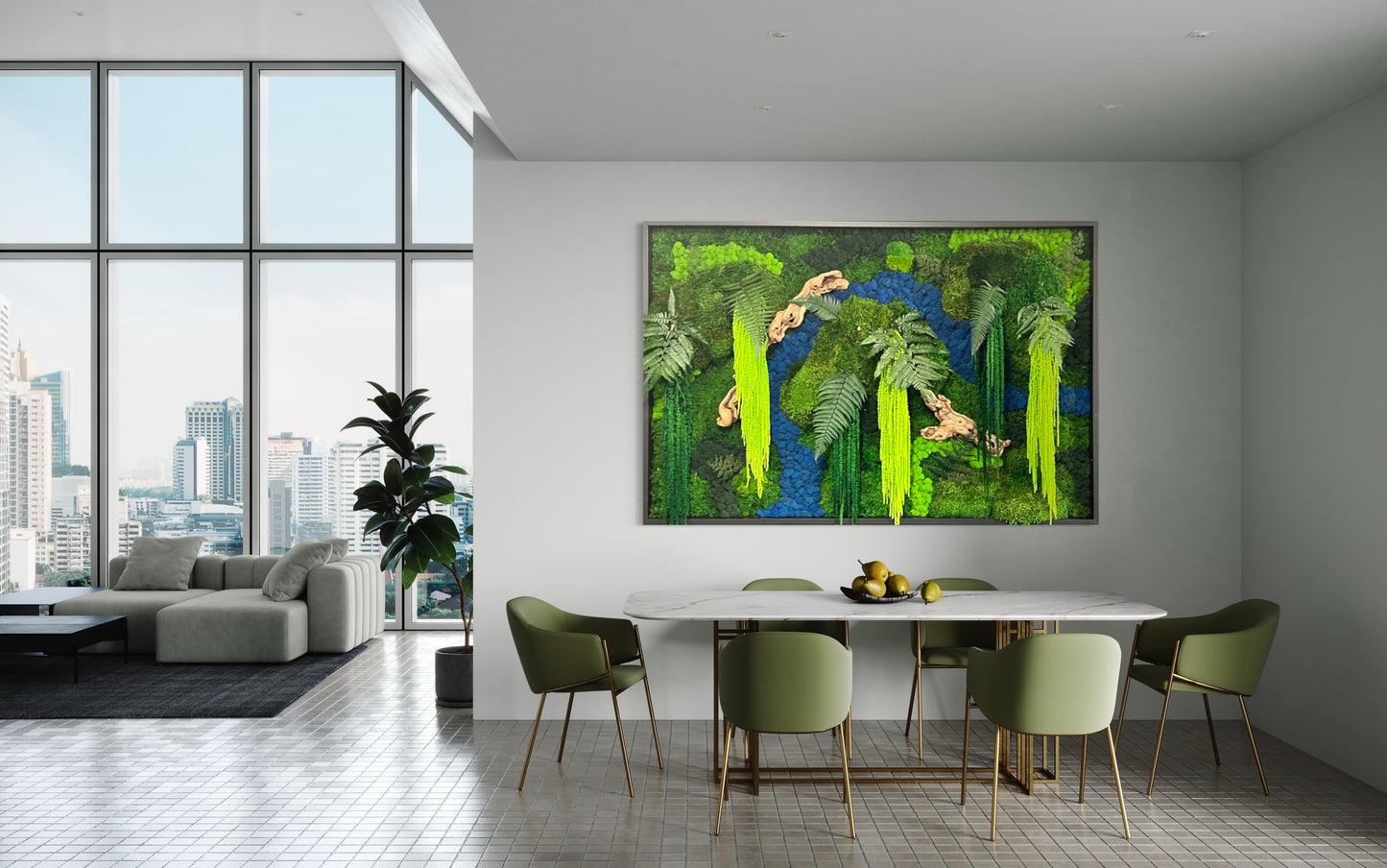 Rio Azul Moss Wall Art by Moss Art Installations