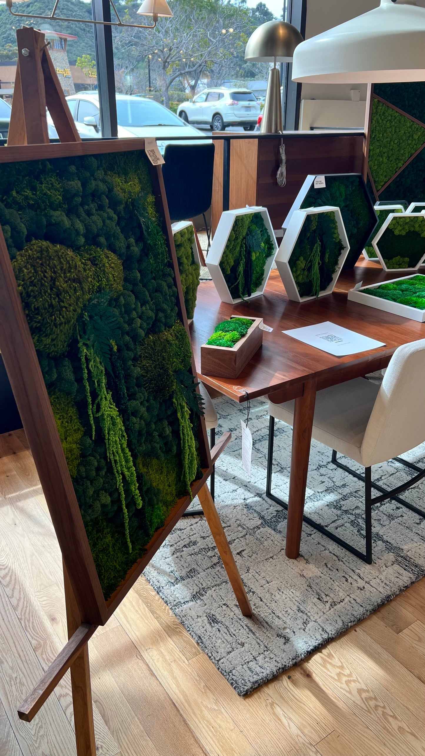 Biophilic Design Walnut Moss Wall