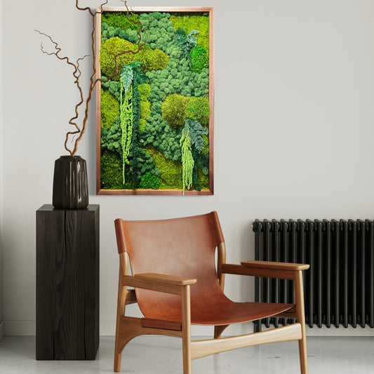 Biophilic Design Walnut Moss Wall