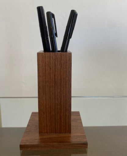 Solid Walnut Wood Pencil Holder