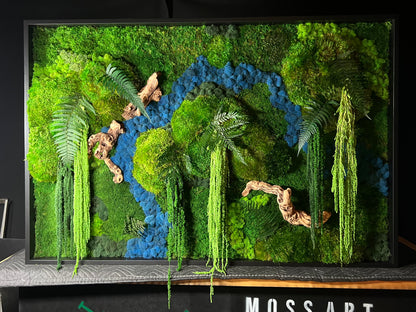 Rio Azul Moss Wall Art by Moss Art Installations